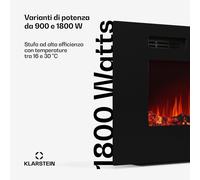 Galeras Smart - Caminetto elettrico | 2 livelli di calore | 16-30 °C | Effetto fiamma a LED | Compatibile con IOT
