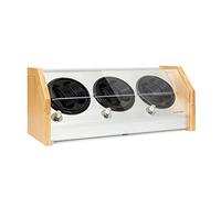 KLARSTEIN Garonne 6 Caricatore per orologi automatici - Giramovimenti con 3 piatti rotanti per 6 orologi, Watch Winder con 3 velocità di rotazione, 4 modalità di rotazione, custodia in bambù