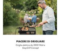 Klarstein Gatsby 3050W 42x37cm Barbecue Elettrico Argento