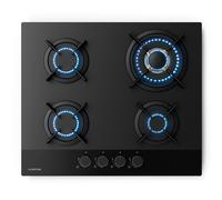 Klarstein Goldflame Nano piano cottura a gas | 4 bruciatori di ottone | 8 kW | Nanorivestimento | GPL/gas naturale