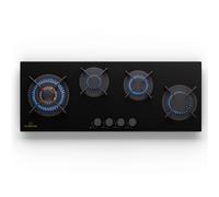 Klarstein Goldflame Slim 90cm Fornello a Gas 4 Fuochi Nero