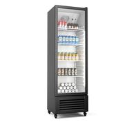 KLARSTEIN GrandCooler 306L Frigo Vetrina Bibite - Porta Doppio Vetro, LED Bianco/Blu, Termostato 0°C a 10°C, 4 Ripiani, Ruote 360°, Classe B, Perfetto per Bar & Ristoranti