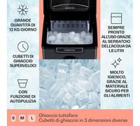 Icemeister 2G, macchina del ghiaccio, schermo LCD, acciaio inox, 12kg/24h