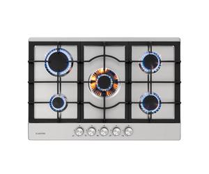 Klarstein Ignito 75cm Fornello a Gas 5 Fuochi Argento