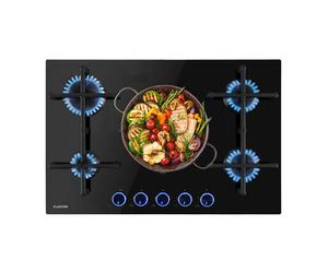 Klarstein Illuminosa 75cm Fornello a gas 5 Fuochi Nero