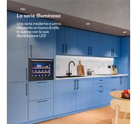 Klarstein Illuminosa - Cantinetta vino da incasso | Moderna | Protezione UV | 61 litri | 19 bottiglie | 60 cm