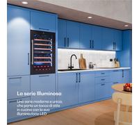 Klarstein Illuminosa - Cantinetta vino da incasso | Zona doppia | Protezione UV | 143 litri | 57 bottiglie | 60 cm