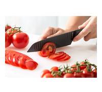 Kissaki - Set di coltelli, magnetico, rivestimento antiaderente, struttura ondulata, nero