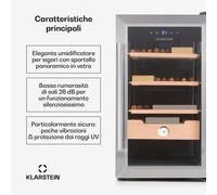 Klarstein El Presidente 48 umidificatore per sigari, 48L, 3 ripiani, 1 cassetto in legno di cedro