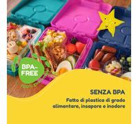 Klarstein Klarstein schmatzfatz easy - Portapranzo, 4 scomparti, 18 x 15 x 5 cm
