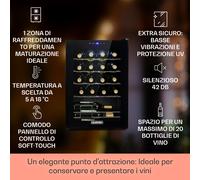 Klarstein Klarstein Shiraz 20 Uno - Frigorifero per vini, 53 l, 20 bottiglie, pannello di controllo touch, 5-18°C