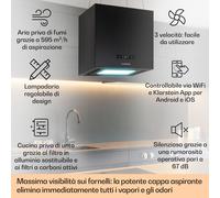 Kronleuchter Smart, Cappa a isola, controllo con app, pannello LED, 595m³/h