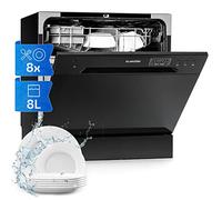 Klarstein Lavastoviglie 8 Coperti, Libera Installazione Silenziosa con 6 Programmi di Lavaggio, Mini Lavastoviglie Piccola, Mini da Tavolo Compatta e Facile da Installare
