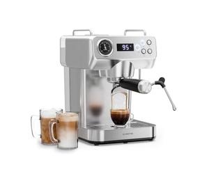 KLARSTEIN Libeica Evo - Macchina per caffè espresso, 20 bar, 1360 W, montalatte, serbatoio dell'acqua da 1,3 L, design in acciaio inox