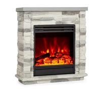 Klarstein Lienz Camino Elettrico 1800W Decorazione in Pietra Telecomando grigio chiaro