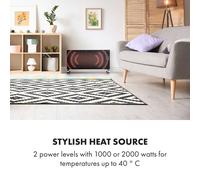 Klarstein Lindholm, riscaldatore a convezione, termostato, timer, 2000W