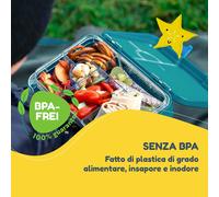 Klarstein lunchbox junior 6 scomparti 21,3 x 15 x 4,5 cm senza BPA