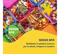 Klarstein lunchbox junior 6 scomparti 21,3 x 15 x 4,5 cm senza BPA