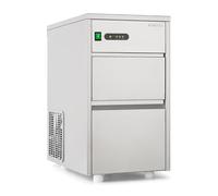 Klarstein Macchina per il Ghiaccio - Macchina per Cubetti di Ghiaccio Trasparenti, Uso Domestico e Professionale, Silenziosa con Contenitore, 145 W, 20 kg/Giorno, Argento