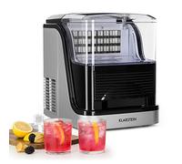 Klarstein Macchina per il ghiaccio piccola da 2,5 litri, macchina per il ghiaccio da banco per la casa e la cucina, funzionamento veloce, 15 kg di ghiaccio di cristallo piccolo e grande, allarmi di