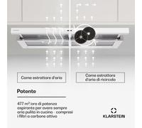 Mariana Neo 90 - Cappa a schermo piatto, 90 cm, 640 m³/ora, scarico, LED