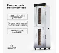 Klarstein Master Jerky 700 - Essiccatore da 4.000 W, due vani di essiccazione, intervallo di temperatura 30-90 °C