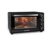 KLARSTEIN Masterchef - Fornetto Elettrico, Mini Forno Elettrico, Temperatura: 100-230°C, Spiedo, Ventilato, Timer, Resistenza Sopra e Sotto, Illuminazione Interna, Acciaio Inox, 2000 W, 60 L, Nero