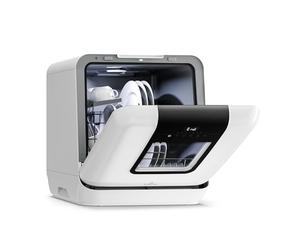 Klarstein Melville Lavastoviglie da tavolo - Lavastoviglie compatta per 3 coperti, 7 programmi, 6 L di acqua, AquaStop, design portatile