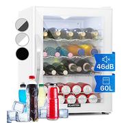 KLARSTEIN Mini Frigo Bar da Camera per Birra, Portatile, Piccolo da Ufficio, con Porta in Vetro, con Ripiani Rimovibili, 0-13°C, 60L
