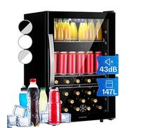 Beersafe 5XL - Frigorifero, 148 litri, 3 ripiani, sportello panoramico in vetro, acciaio inox