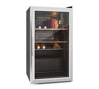 KLARSTEIN Mini Frigo da Camera per Birra, Frigo Portatile, Frigo Piccolo da Ufficio con Porta in Vetro, Mini Frigo Bar con Ripiani Rimovibili, 3-10°C, 80L