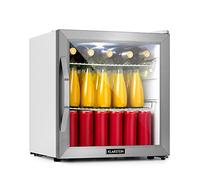 KLARSTEIN Mini Frigo da Camera per Birra, Portatile, Piccolo da Ufficio, con Porta in Vetro, Bar con Ripiani Rimovibili, 3-10°C, 47L