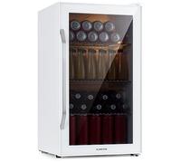 KLARSTEIN Mini Frigo da Camera per Birra, Portatile, Piccolo da Ufficio, con Porta in Vetro, Bar con Ripiani Rimovibili, 3-10°C, 80L