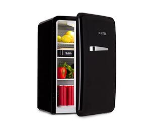 KLARSTEIN Mini Frigo, Frigo Portatile, Frigorifero Piccolo da Ufficio, Mini Frigo da Camera con Sbrinamento Manuale, Design Vintage, Frigorifero da Campeggio Silenzioso, Mini Frigo Bar 0-10°C, 70L