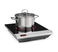 KLARSTEIN MisterCook - Piastra ad Induzione Portatile, Fornello a Induzione in Vetroceramica, 2000W, 8 Livelli di Potenza e Temperatura, Display LED, Timer, Protezione Surriscaldamento, Argento