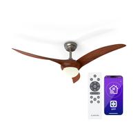 Klarstein Monteverde Smart 132cm 41W Ventilatore da soffitto con luce Noce