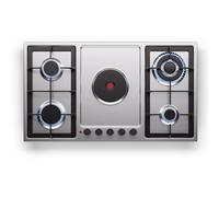 Klarstein MultiChef 5 - Piano Cottura Elettrico E A Gas, 4 Zone A Gas & 1 Elettr