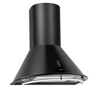 Klarstein Noir - cappa aspirante, 3 livelli, Filtro per il grasso in alluminio, Max. Aria di scarico: 430 m³ / h, Acciaio inox, 75 cm di guida, due x LED, Larghezza: 60 cm, nero opaco