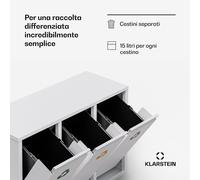 Klarstein Ordnungshüter 3 - Cestino dei rifiuti da 45 litri