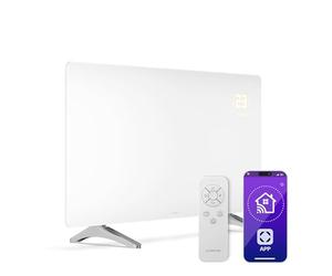 Klarstein Pannelli Radianti Infrarossi 720W - Parete o Indipendente, WiFi, Touch & App, Termostato, Timer, Sicurezza Bambini, IP43, Vetro, Riscaldamento a Infrarossi 14m², Bianco