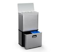 Klarstein Cestino a sensore touchless, 56L, in acciaio inox, con soft-close, 3 contenitori, timer, con display a LED