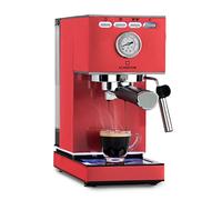 KLARSTEIN Pausa - Macchina del caffè, espresso maker con 1350 watt, 7-9 bar di pressione, con serbatoio da 1,4 litri, acciaio inox, rosso