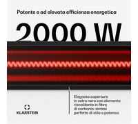Phantom - Stufa a infrarossi da parete | 2000 W | 15 m² | Potente e compatta | 84 x 10 cm