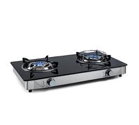 Klarstein Barzona 2 fornello da campeggio, 2 bruciatori da 3,4 kW e 4,3 kW, piano in vetro e alloggiamento in acciaio inossidabile