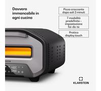 PizzaForno - Forno per pizza elettrico da 1.700 W | 7 programmi + funzione memoria | Display digitale