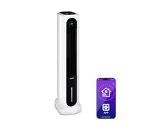 Klarstein Polar Tower Smart Raffrescatore Evaporativo 4-in-1 - Ventilatore, Umidificatore & Purificatore, Controllo App & Alexa, Serbatoio 7L, 3.306 m³/h, Timer, Modalità Notte, Portatile, Bianco