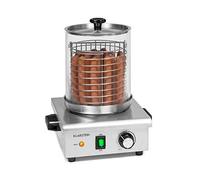 KLARSTEIN Pro Wurstfabrik 450 - Hot Dog Maker, 450 Watt, 30-100 °C, Cilindro in Vetro: Ø 20 cm, Gabbia in Acciaio Inox Suddividibile: Ø 17 cm / 5 litri, Acciaio Inox, Serbatoio: 1,1 L, Argento