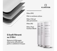 Klarstein PureFina 400 - Sistema di filtraggio dell'acqua a osmosi inversa, 400 GPD 1500 L/giorno