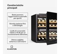 Klarstein Rhone 36 Duo- Frigorifero per vini | 36 bottiglie | Controllo a LED | Push-to-Open | Silenzioso