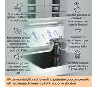 Klarstein Royal Flush Eco cappa aspirante, 60 cm, 576 m³/h, A+